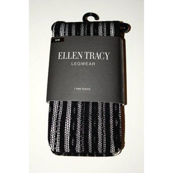 ELLEN TRACY Hosiery PANTYHOSE Black  Tights LEGWEAR S/M - Picture 1 of 1
